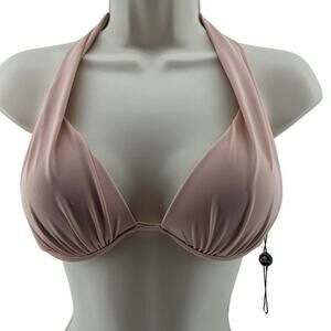 Ree Bees Swimwear Powder Pink Clamshell Bikini Top Tie Womens Size Small